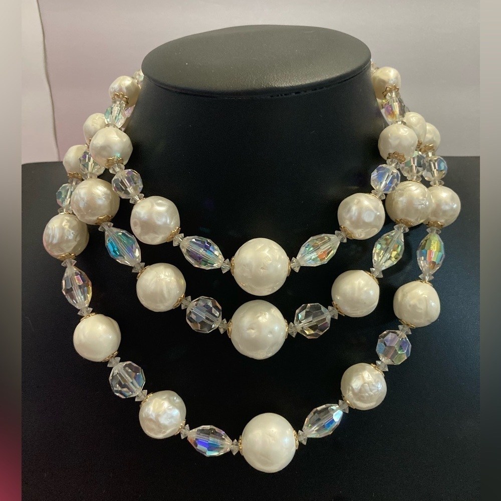 Vendome early mid-century 3 strand necklace​​